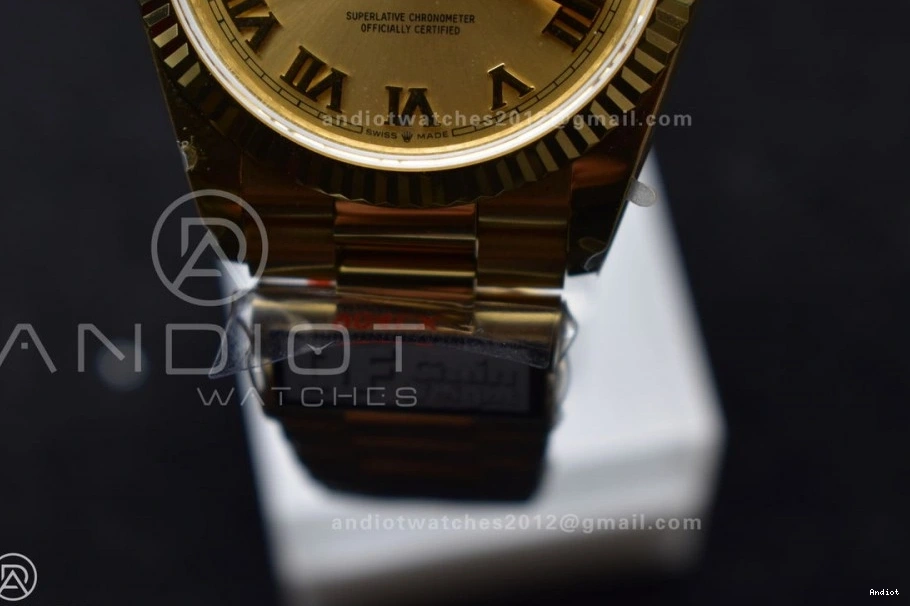 904L Mark with V5 Steel 36 vr3255 Weight) Bracelet Best Edition Roman on Dial President Gold (Gain YG DayDate QF 1121